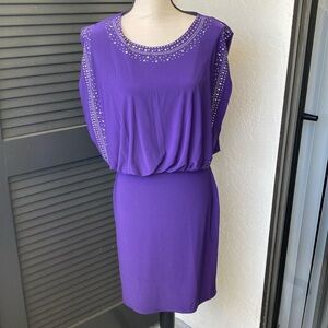 Venus Dolman Sleeve Purple Jewel Dress